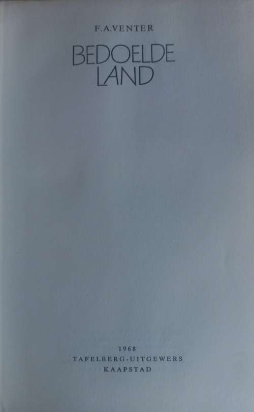 Bedoelde land deur FA Venter