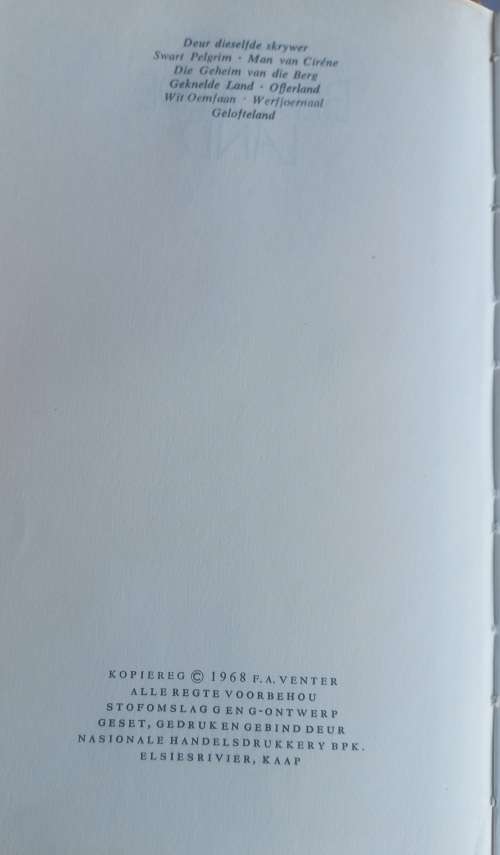 Bedoelde land deur FA Venter