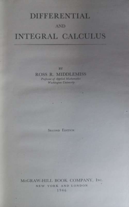Differential and integral calculus 1946