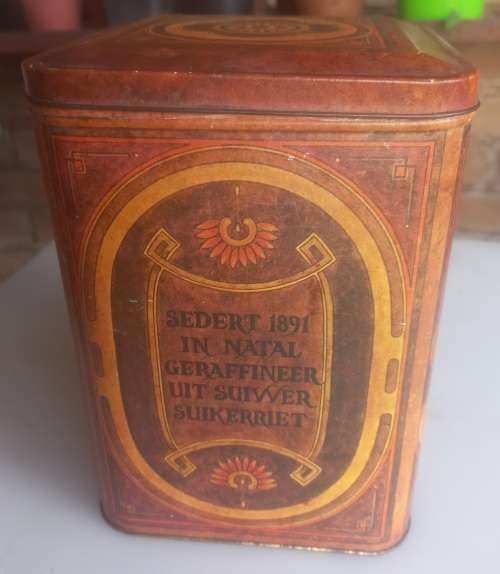 Brite white sugar tin