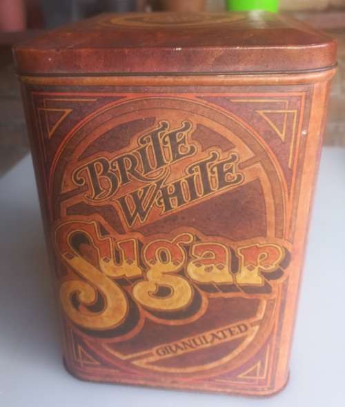 Brite white sugar tin