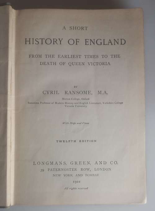 A short history of England 1901