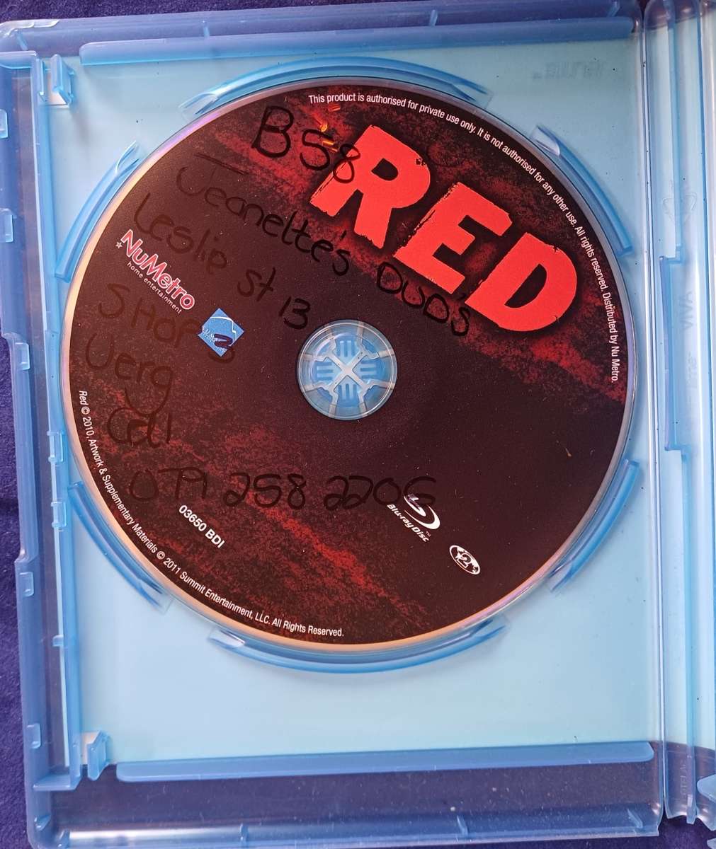 Red blue ray dvd