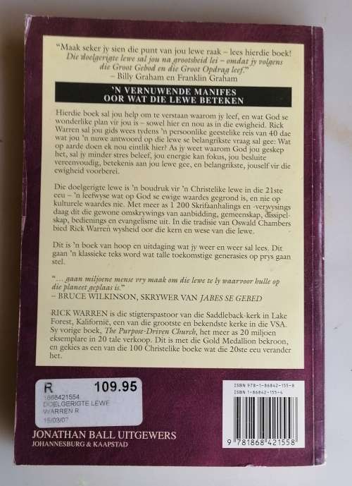 Die doelgerigte lewe deur Rick Warren