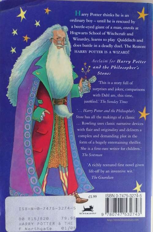 Harry Potter and the Philosopher's stone by JK Rowling