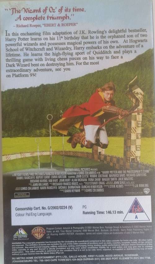 Harry Potter and the philosopher`s stone VHS