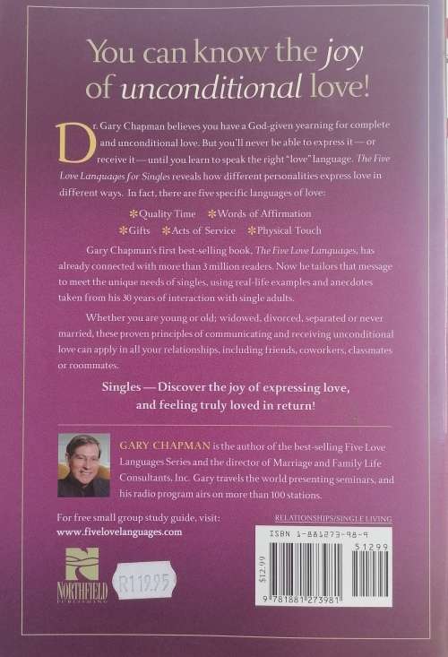 The five love languages for singles by Gary Chapman