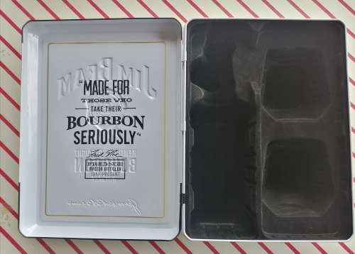 Jim Bean whiskey tin