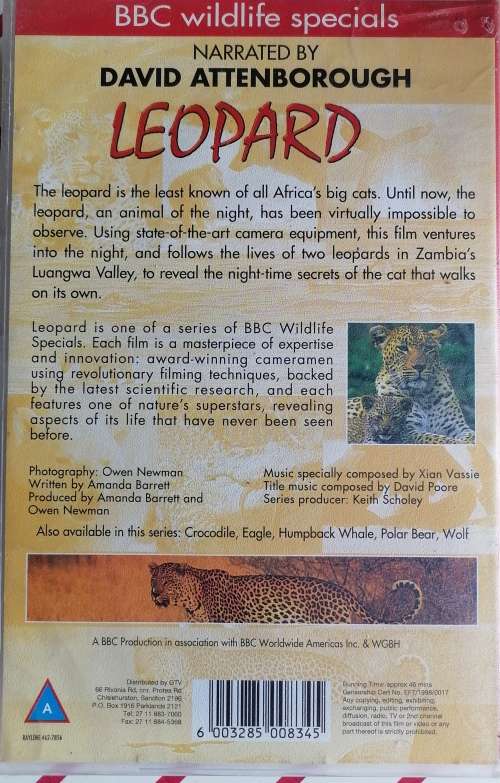 Leopard The agent of darkness VHS