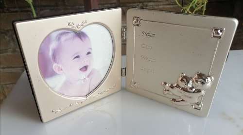 Silver 2 part baby photo frame