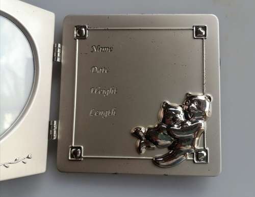 Silver 2 part baby photo frame
