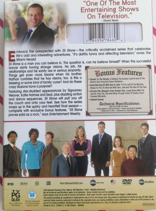 Eli Stone Second season dvd *see description*