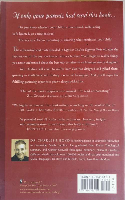 Different children, different needs by dr Charles F Boyd
