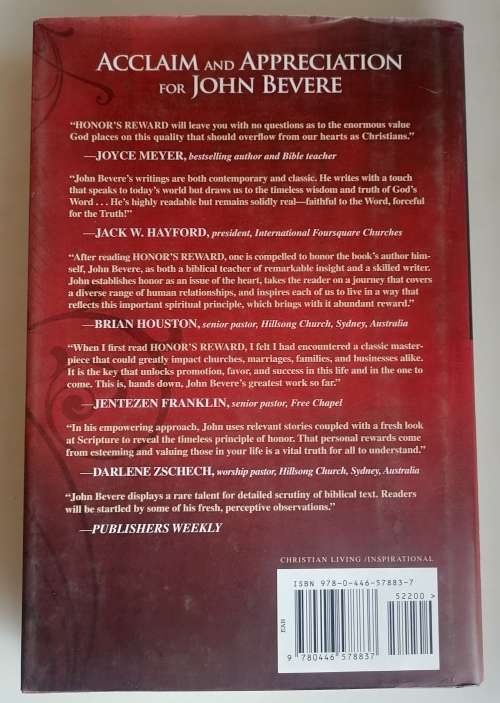 Honor`s reward (how to attract God`s favor and blessing) by John Bevere