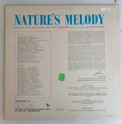 Nature`s melody lp (Superb stereo recordings of 53 birds of Africa)