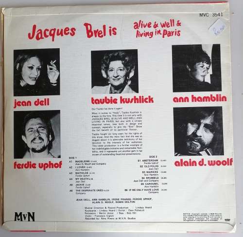 Jacques Brel is alive and well and living in Paris LP