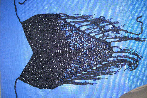 Basic Black V Tie on Halter Top [Belly Dance/Latin/Club]