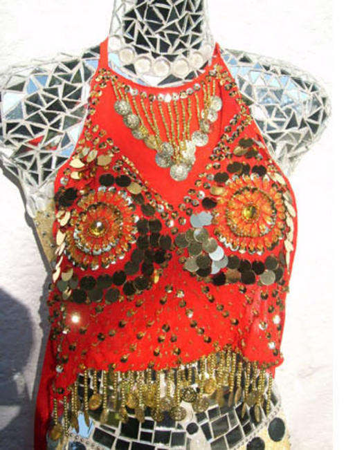 Red tie top[Belly Dance/Latin/Clubs]