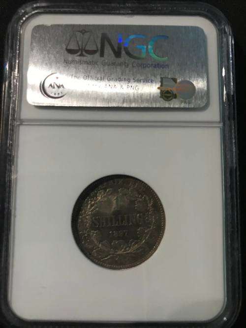 1897 | 1 SHILLING | NGC MS 62