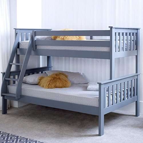 Double and single wood bunk bed