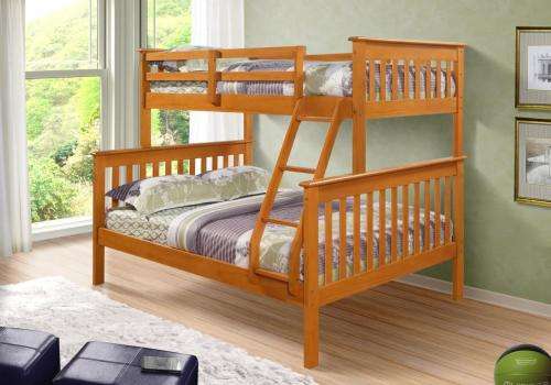 Double and single wood bunk bed
