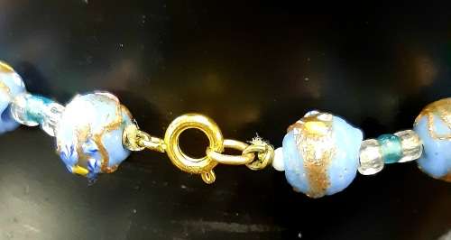 Vintage Murano/Venetian Wedding Cake Glass Bead Necklace 41cm long