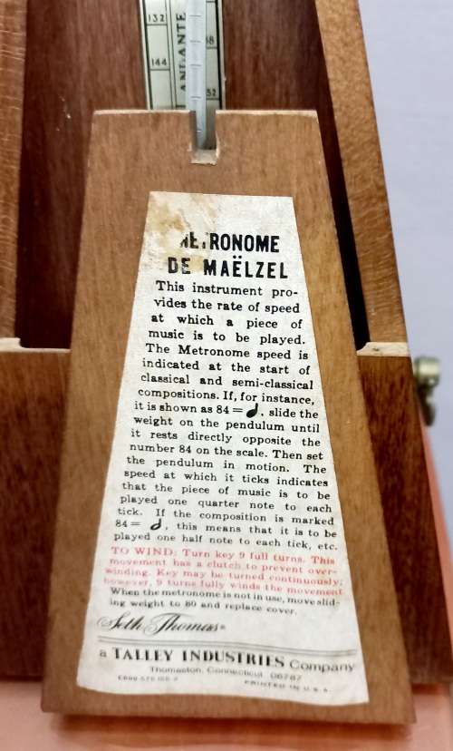 vintage wooden Seth Thomas #10 Metronome