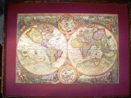 **REDUCED*Historical World Map~'Orbis Terrae Compendiosa Descriptio'~by Joanem Baptistam Vrient~1596
