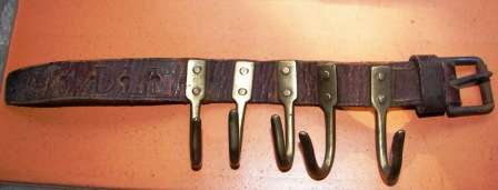 WWI~SADF~DLI~DURBAN  LIGHT INFANTRY~LEATHER AND BRASS~TENT POLE HOOKS~2