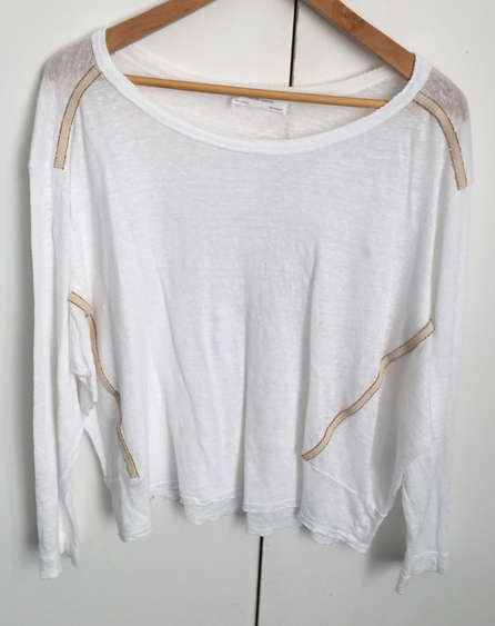 Cream top, Zara, size M, 100% Linen