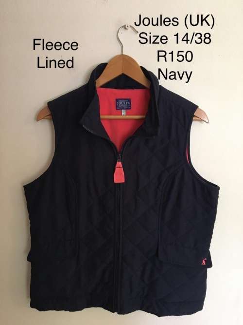 Joules Waistcoat Size 14, Navy with Cerise pink lining