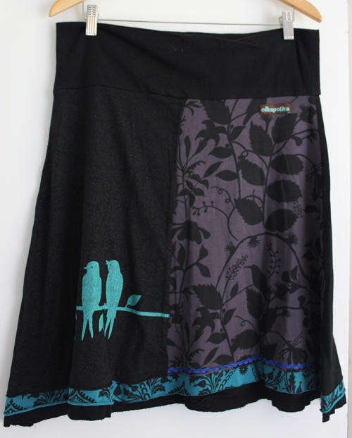 Black pattern skirt from Olkapolka. Size L