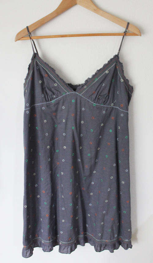 Grey strappy tunic top
