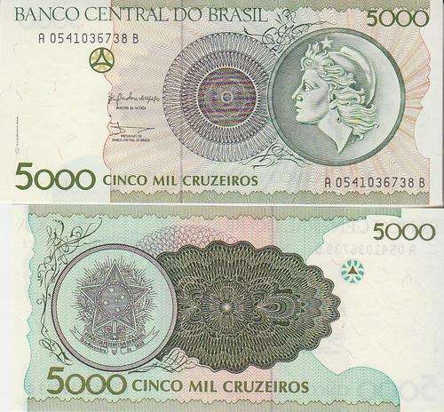 BRAZIL P227a 1990 5000 CRUZEIROS UNC