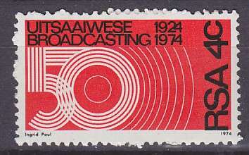 SOUTH AFRICA SACC 356 - 1974 - 50TH ANNIVERSARY OF BROADCASTING IN S.A. - MNH