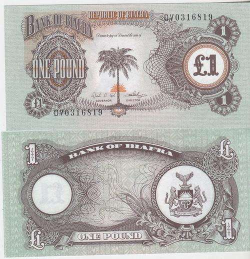 BIAFRA 1 Pound 1968-69 P-5 UNC