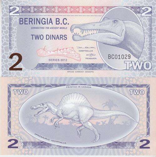 BERINGIA B.C. 2 D 2012 DINOSAURS POLYMER P NEW UNC