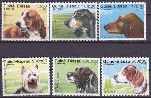 6 BEAUTIFUL THEMATIC  STAMPS - DOGS - GUINEA-BISSAU