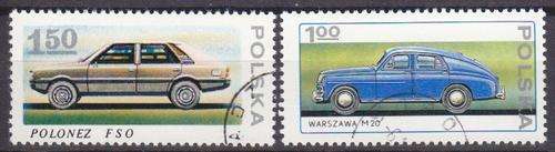2 BEAUTIFUL THEMATIC STAMPS - CARS - POLAND