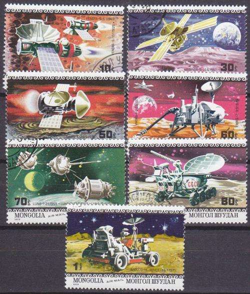 7 BEAUTIFUL THEMATIC STAMPS -  SPACE - MONGOLIA