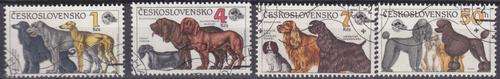 4 BEAUTIFUL THEMATIC STAMPS - DOGS - CESKOSLOVENSKO