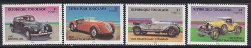 4 BEAUTIFUL THEMATIC STAMPS -  VINTAGE CARS - TOGO