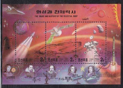 BEAUTIFUL THEMATIC MINI SHEET - SPACE EXPLORATION & MARS - NORTH KOREA