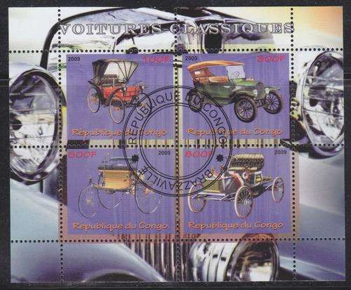 BEAUTIFUL THEMATIC MINIATURE SHEET - VINTAGE CARS - CONGO