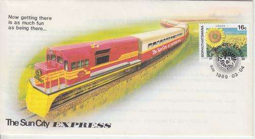 SPECIAL BOPHUTHATSWANA FDC - TRAINS - THE SUN CITY EXPRESS