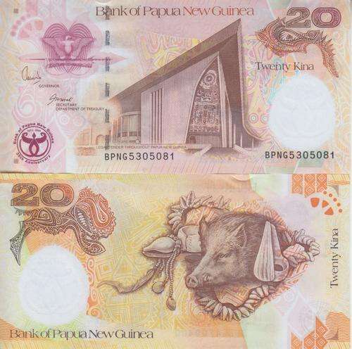 PAPUA NEW GUINEA 20 KINA 2008 P 36 PAPER 35th ANV. COMM. UNC