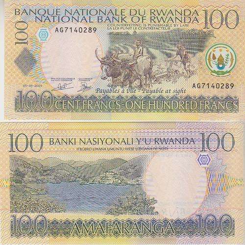 RWANDA 100 FRANCS 2003 P 29 UNC