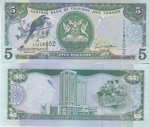 TRINIDAD & TOBAGO 5 DOLLAR 2006 P42 UNC