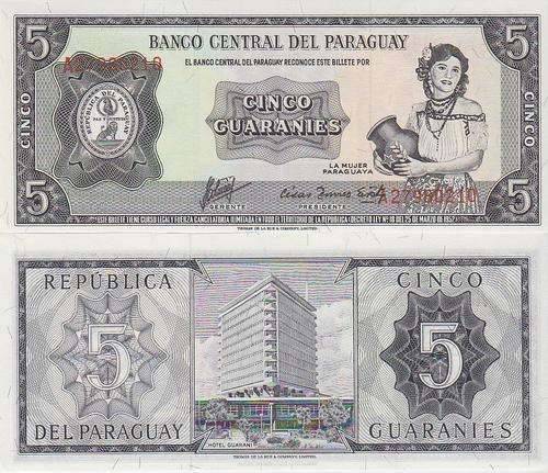 PARAGUAY 5 GUARANIES P 195 UNC