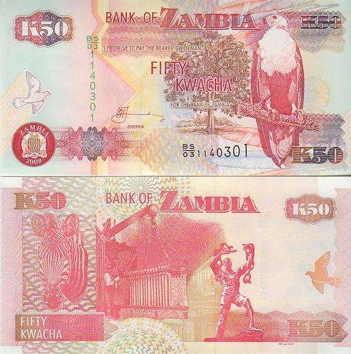 ZAMBIA 50 KWACHA 2009 P NEW UNC
